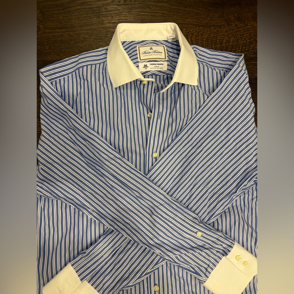 Brooks Brothers X Thomas Mason® Stripe Dress Shirt 15.5/33